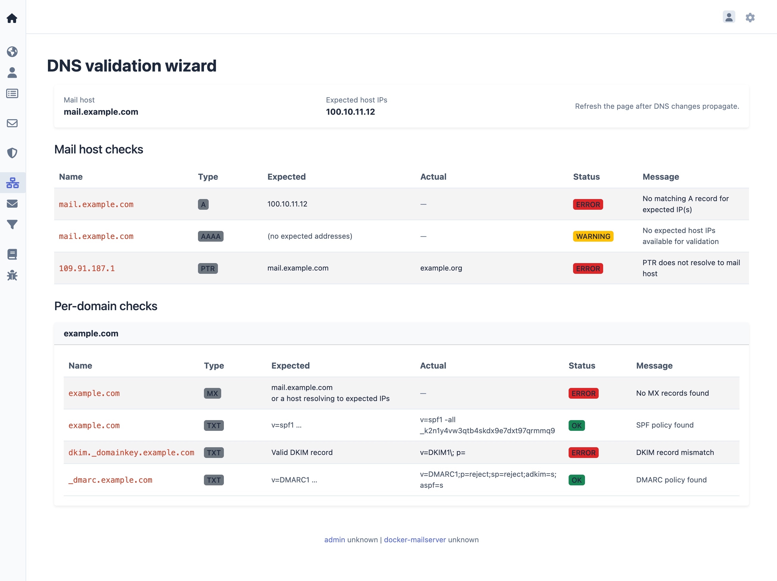 DNS Validation Wizard
