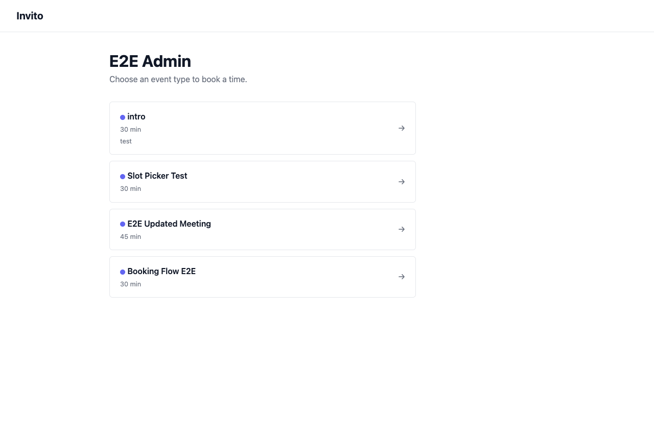Public booking page