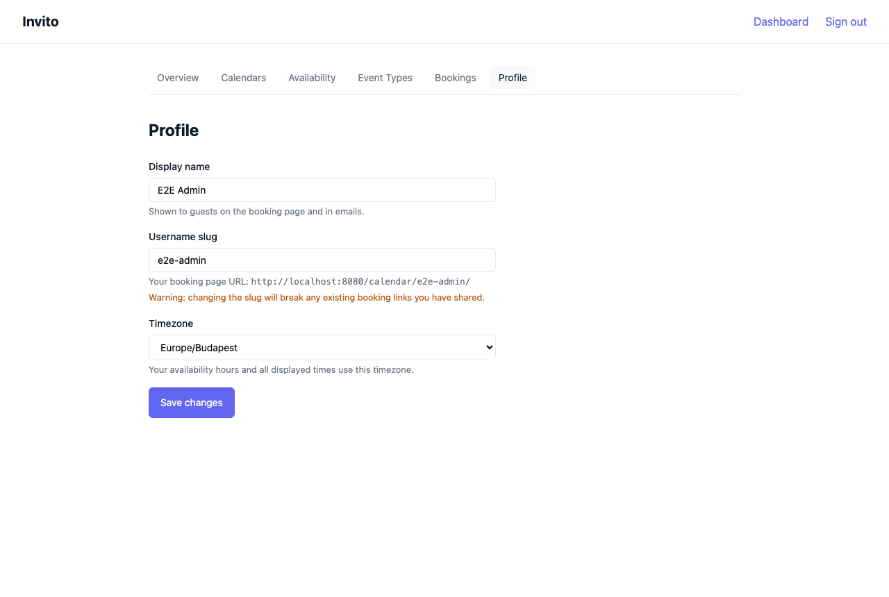 Profile page