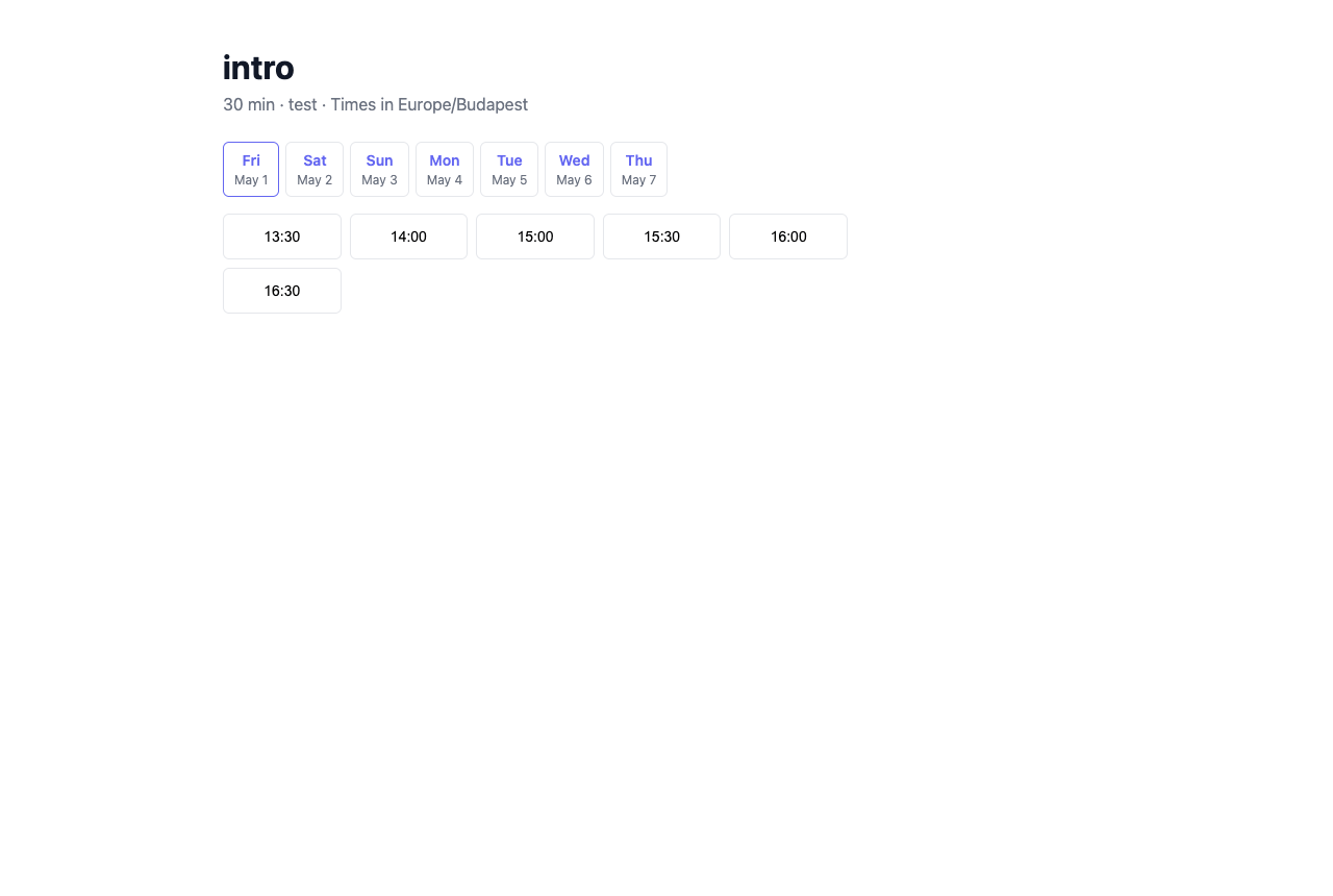 Booking widget